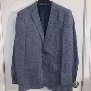 J Crew Blue Linen Men’s Suit - Jacket (38R) and Pants (32/30)